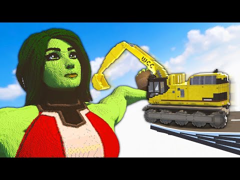 Crashing CRAZY Cars Into She Hulk - Teardown Mods Multiplayer
