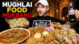 SPICY* MUTTON BIRYANI WITH MUTTON KORMA + CHICKEN TIIKA + BUTTER NAAN + MUSHROOM TIKKA EATING VIDEO