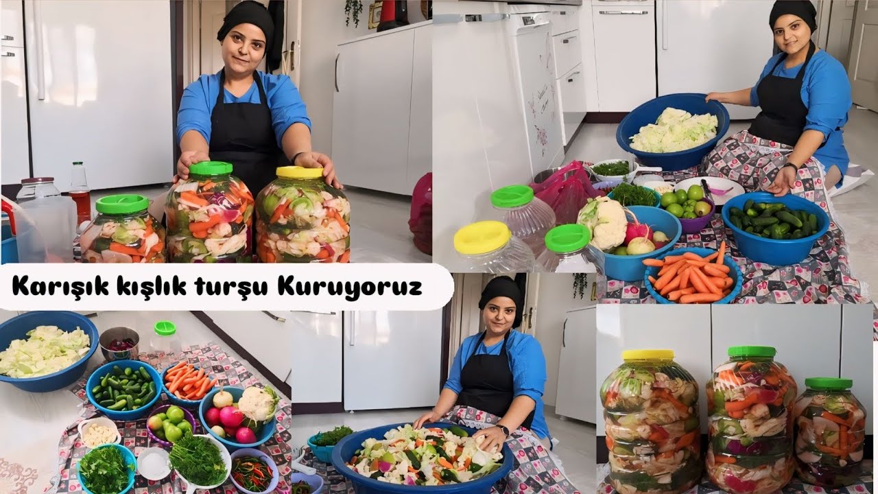 Pazardan alışveriş yaptık rengarenk turşu Kuruyoruz