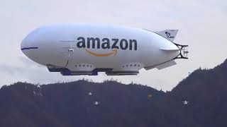 Amazon Blimp Sends Out Drones