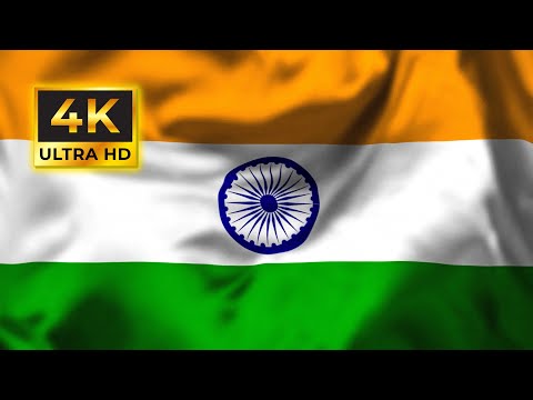 1 HOUR 4K Realistic India Flag Waving High Quality Flags Background Loop India Flag