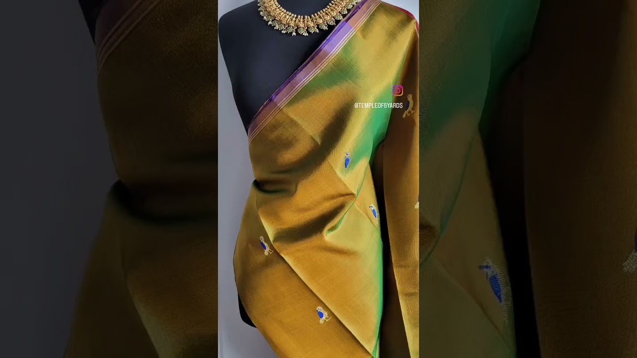 This apple green borderless Kanjipuram silk is a perfect combination of grace and elegance.