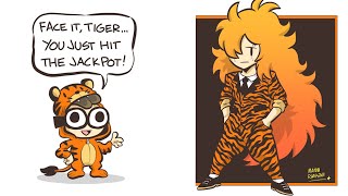 Tiger in a suit and Nerd in a swimsuit (Nerd and Jock Comic dub)