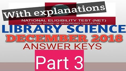 NET Library Science December 2018 Answer Key/ Part 3