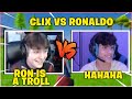 CLIX *CRIES LAUGHING* In 1v1 BOX FIGHT Wager Against His *TOXIC* Friend RONALDO! (Fortnite Funny)