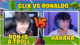 CLIX *CRIES LAUGHING* In 1v1 BOX FIGHT Wager Against His *TOXIC* Friend RONALDO! (Fortnite Funny)