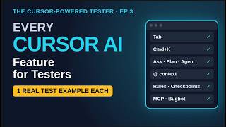 Cursor AI Features Explained for Testers (With a Real Testing Example for Each) | Cursor AI Tutorial