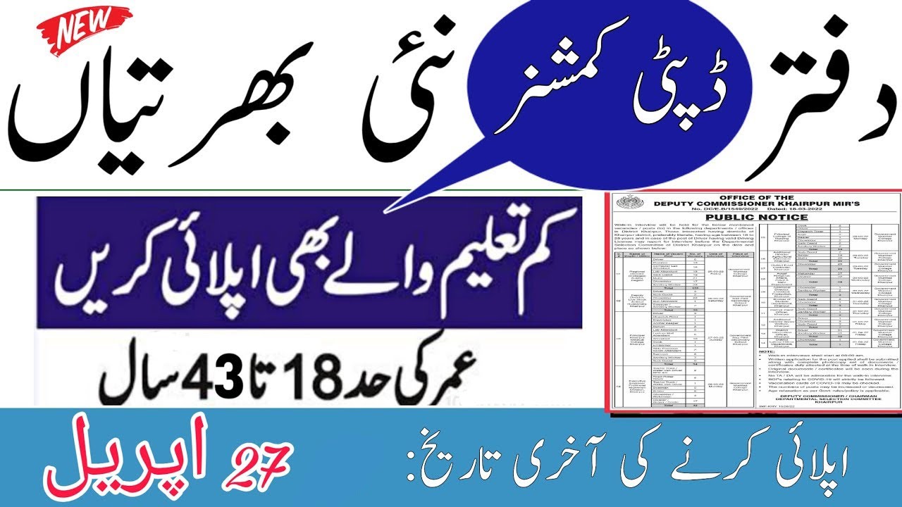 Deputy Commissioner Office jobs 2022 | walkin interviews