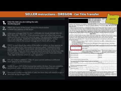 Transfer Oregon Title - SELLER Instructions