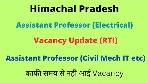 Assistant Professor (Electrical Engg) Vacancy Update 2023 || HP Directorate of Technical Education.