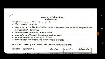 PSEB CLASS 12 TERM 1 DATESHEET 2021