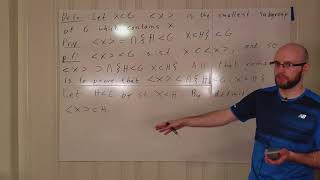 Group Lecture 2.4: Generated Subgroups