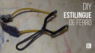 Como fazer ESTILINGUE simples e leve (atiradeira, baladeira, funda, fisga, setra,  slingshot)