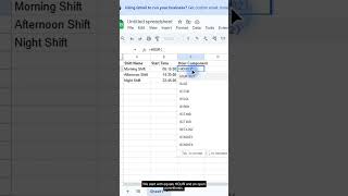 HOUR Function in Google Sheets — Formula #35 of 500 #Shorts