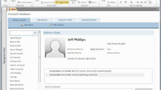 Microsoft Office Access -Use the Contacts Web Database template