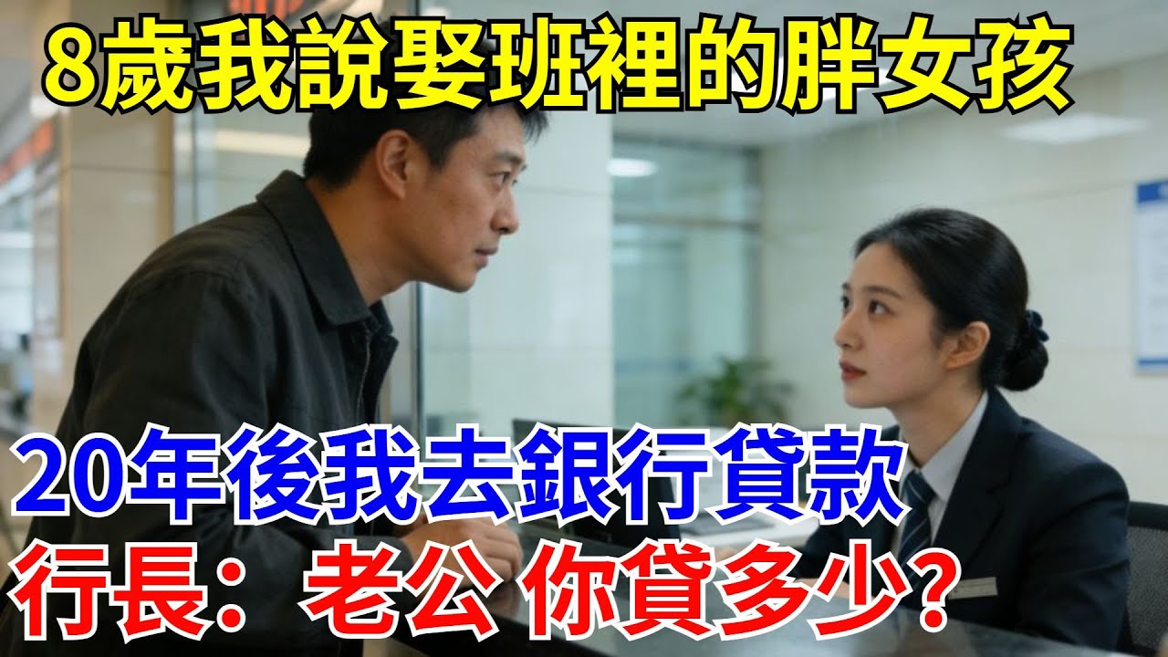 8歲我說娶班裏的胖女孩，20年後我去銀行貸款，行長：老公 你要貸多少？#原創#情感#情感故事#故事#爽文#奇聞#為人處世#生活經驗