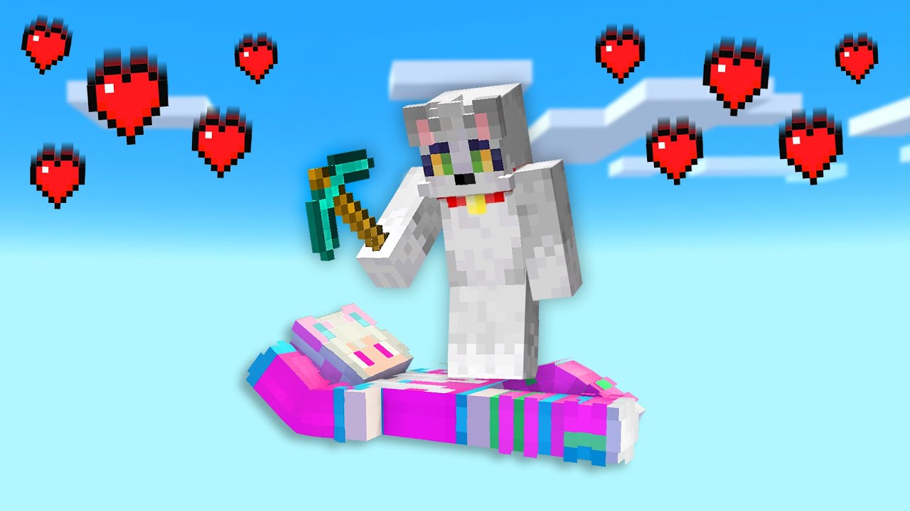 Minecraft PERO en 1 BLOQUE de CHICA ❤️😂