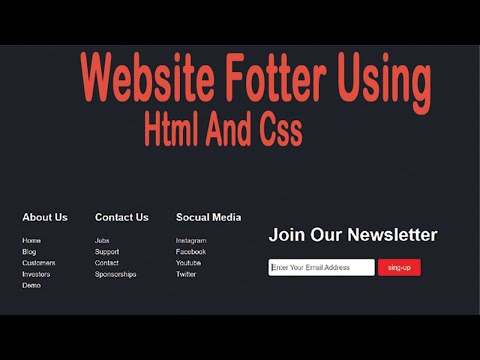 how to make a website footer using html and css | Fotter design with html and css