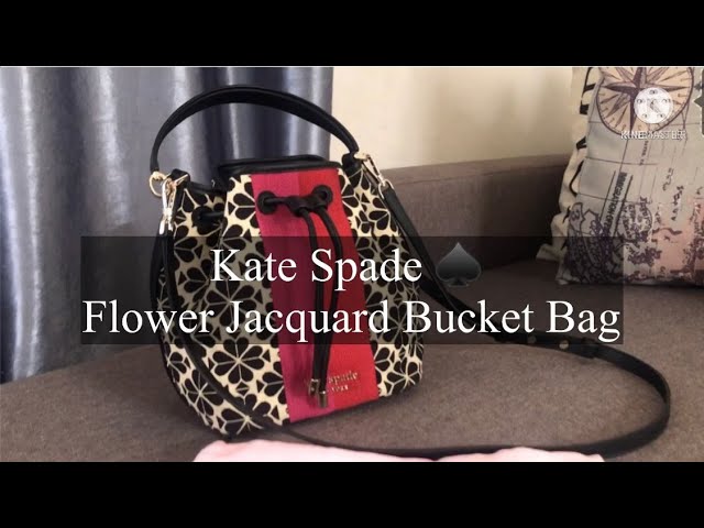 Spade Flower Monogram Gramercy Chenille Medium Bucket Bag