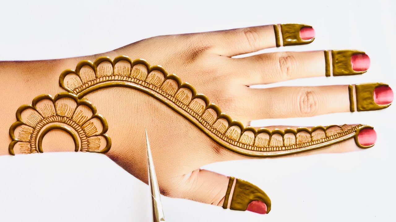 Simple backhand Mehndi Design For beginners | Easy Mehndi Design ...