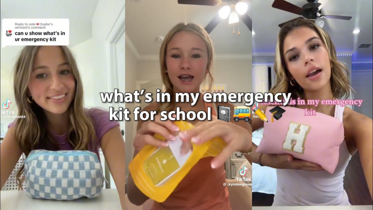 what’s in my emergency kit for school 📓🚌🎓