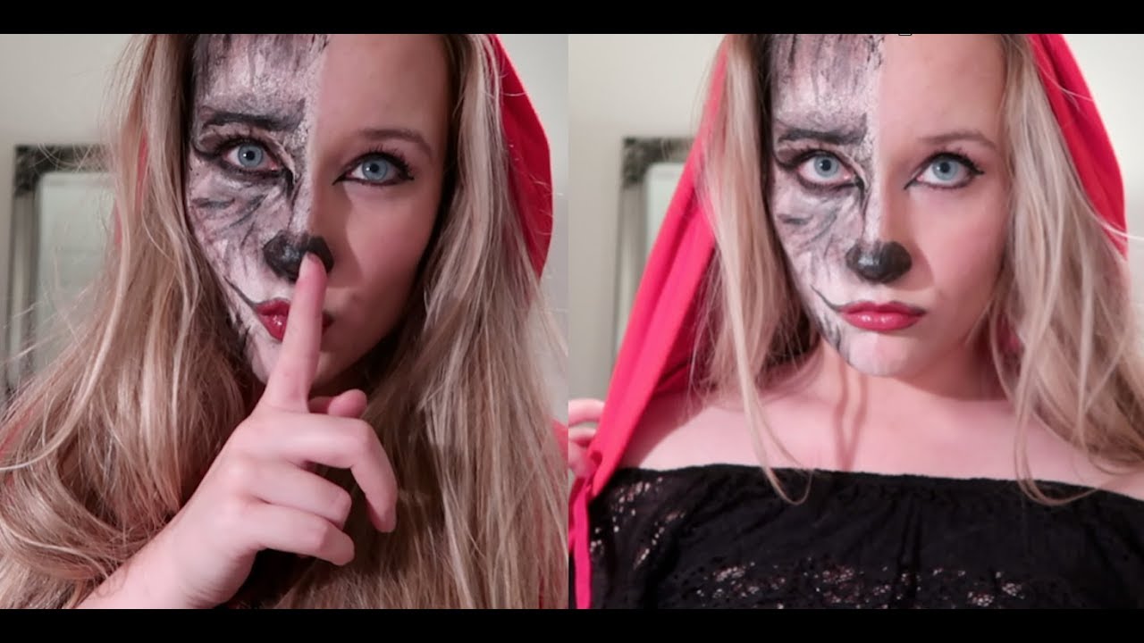 Werewolf Little Red Riding Hood Easy Halloween Makeup Tutorial YouTube