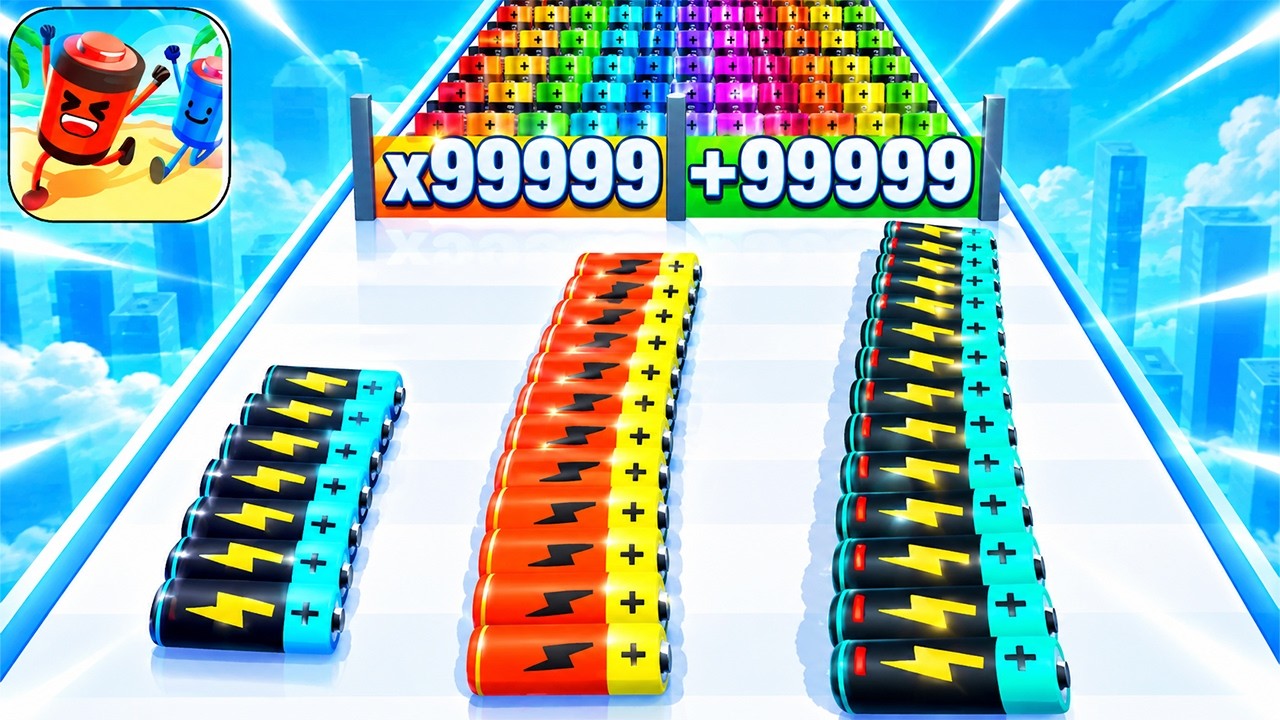 BATTERRY RUN - Gameplay Walkthrough (Android,iOS) Latest Update All Levels Freeplay