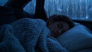 Hypnosis in 3 Minutes to Sleep Soundly with Heavy Rain &amp; Thunderstorm on The Car at Stormy Night