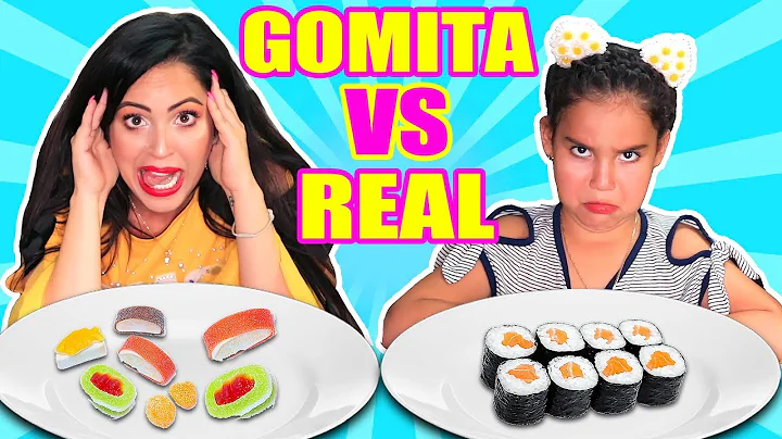 Comida de GOMA vs REAL con Mia! Sushi, Tacos, Pizz...