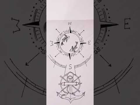?ship compass art⚓ tattoo art?️?️