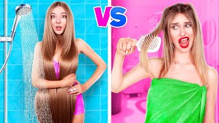 Длинные Волосы Vs Короткие Волосы | Жизненные Проблемы Девушек С Короткими Vs Гига Длинными Волосами