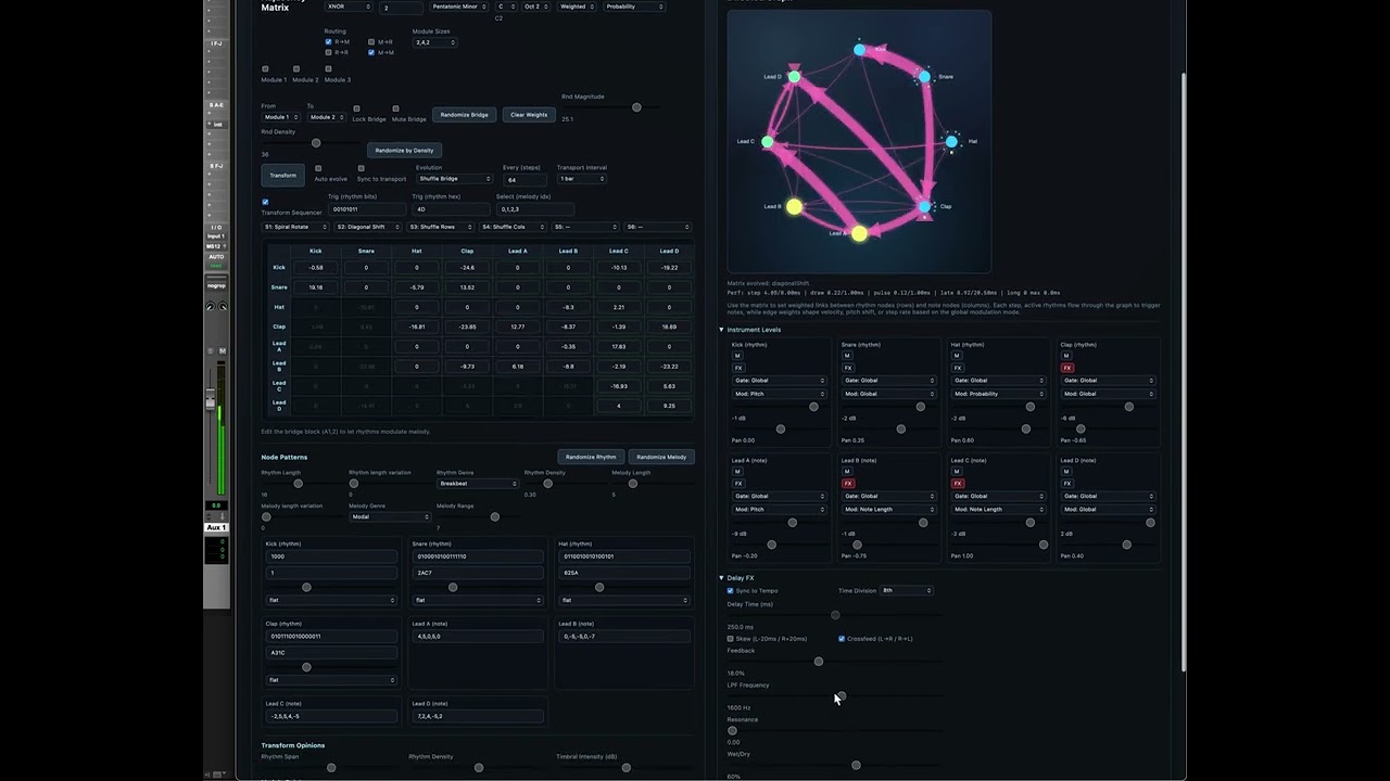 Matrix Composer: Now 12% Baked! experimental generative music software testing