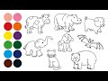 🐱🐶 ANIMALES MAMIFEROS 2 🐮🐻 dibujar y colorear para niños - Dibujar animales con Strauss