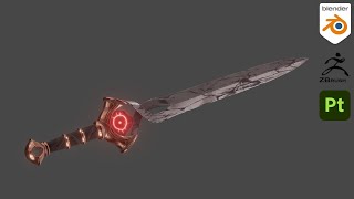 Diabolic Sword in Blender, ZBrush and 3d Painter - Timelapse