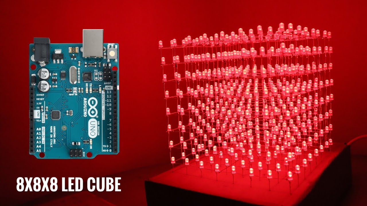 8x8x8 LED CUBE WITH ARDUINO UNO ! YouTube