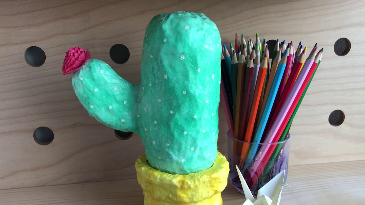 impliceren alarm Intrekking DIY Room Decor: Paper Mache Cactus - YouTube