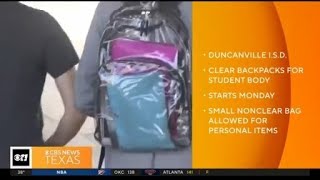 Duncanville ISD requiring clear backpacks for all students