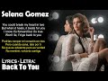 Selena Gomez - Back To You (Lyrics English-Spanish) (Inglés-Español)