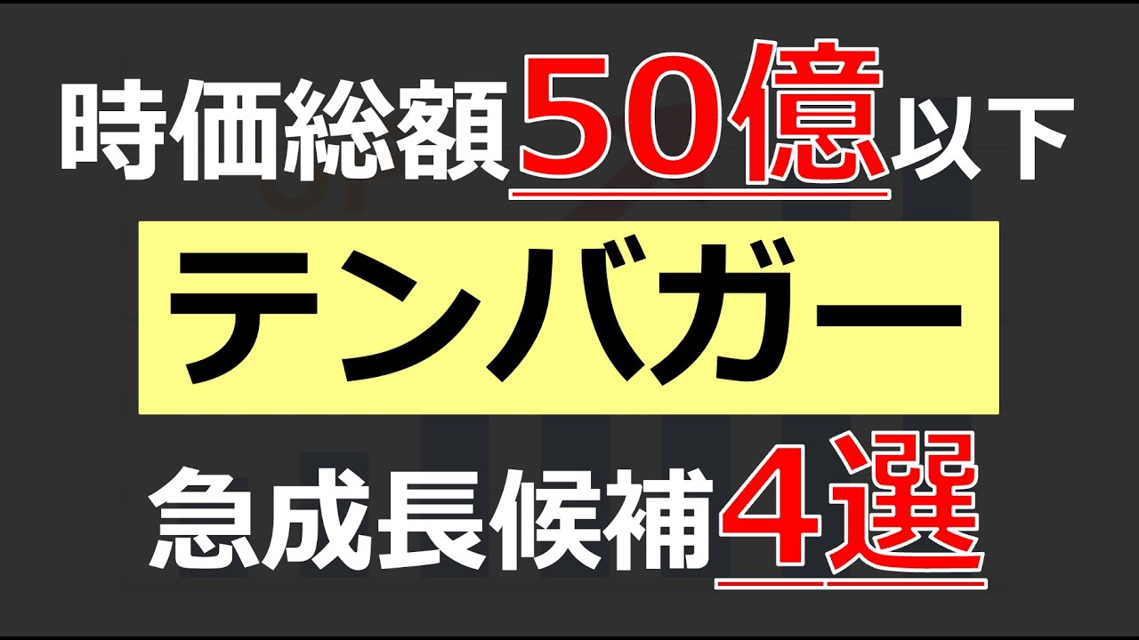 【テンバガー】時価総額50億以下の割安テンバガー候補4銘柄を紹介(2024年開始の新NISAで保有も？！)