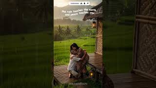 🌧️ ASMR Rain Sounds Relaxing on Bamboo Hut | Sounds Village Ambience #asmrrain #short