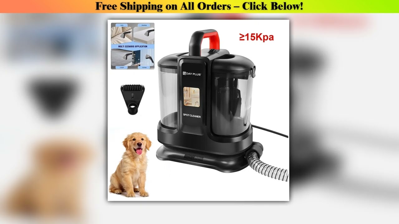 Powerful  Carpet Cleaner 15kPa Strong Suction 4.25M Long Power Cord 1.2L Tank  Deep Clean Pet