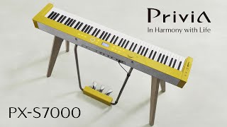 CASIO - Piano Numérique jaune Moutarde PX-S7000HMC7