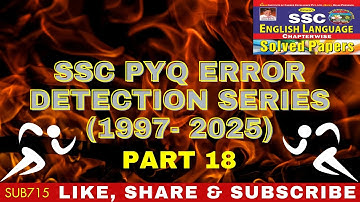 SSC PYQ ERROR DETECTION SERIES || Error का Fear PART 18 || (From 1997 to 2025)