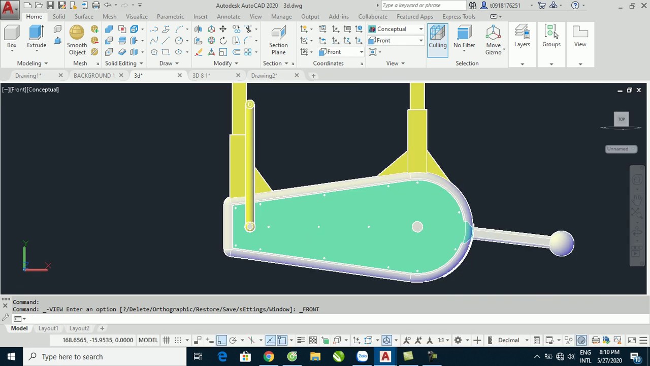 Dạy vẽ AutoCAD 3D - Cách quay đối tượng trong không gian 3D - 3D Rotate ...