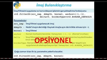 Python ile Görüntü İşleme - OpenCV dersleri DERS 46 İmaj Filtreleri ve Konvolüsyon