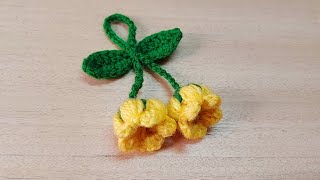 كروشيه سهل وسريع🌷 ميدالية / دلاية للعربية Crochet Flower Keychain