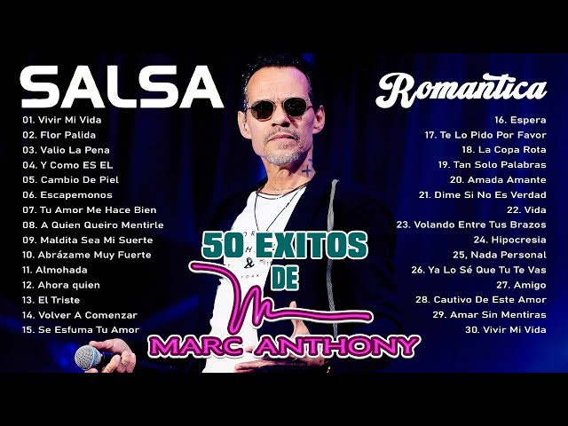 Marc Anthony Greatest Hits - 50 The best hits of MARC ANTHONY 💖 Salsa Romantic Songs Mix 2022💖 class=