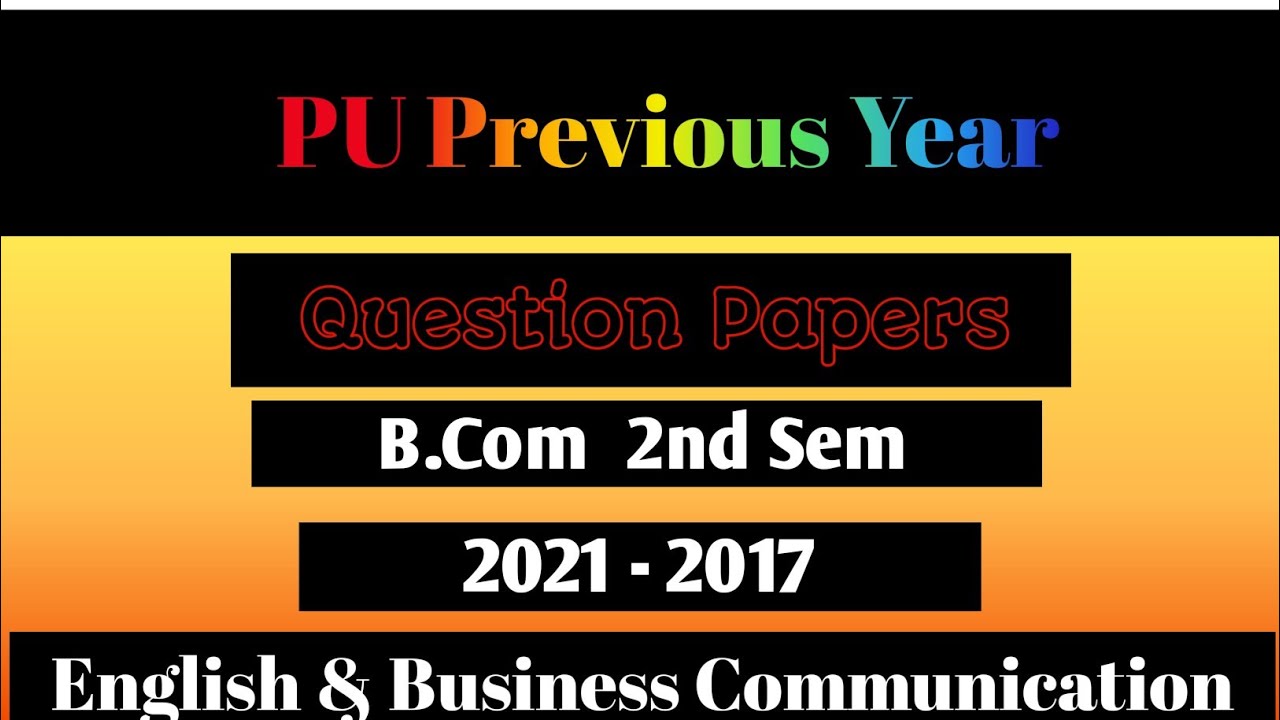 PU Previous Year||Old Question Papers||Even Sem