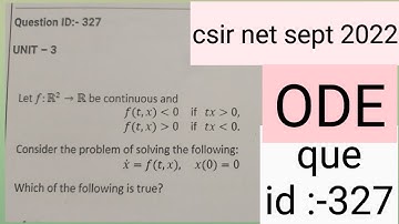 Csir net sept 2022 que id:- 327 ode solution || csir net ode sept 2022 solution #csirnet #june2023