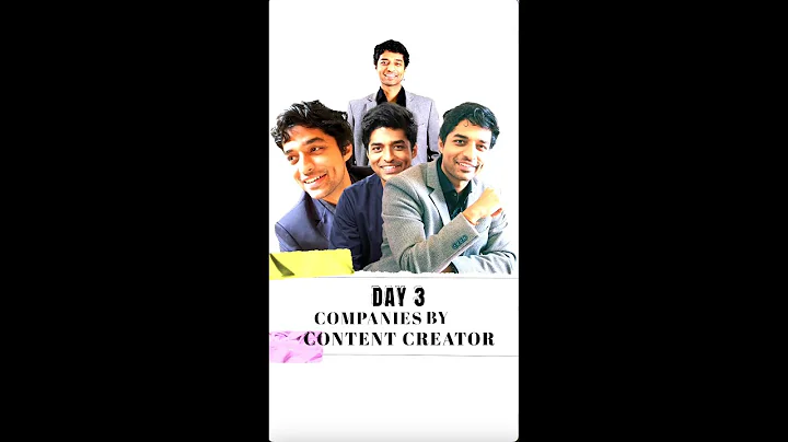 Welcome to day 3 of "Companies by Content Creators" - Sharan Hegde and Finance with Sharan